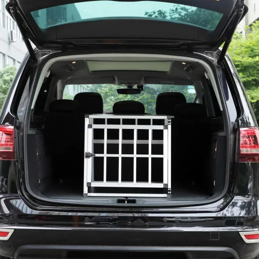 Hundetransportbox M 70x54x51cm Aluminium