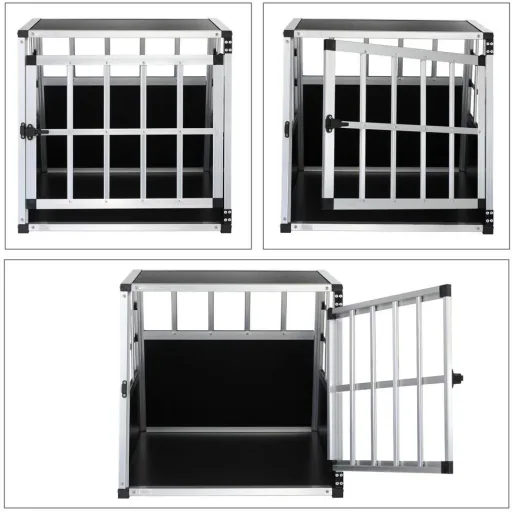 Hundetransportbox M 70x54x51cm Aluminium