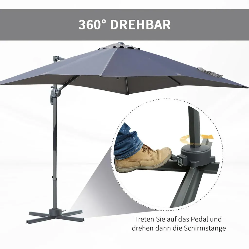 Sonnenschirm 245 x 245 cm Kurbelsc
