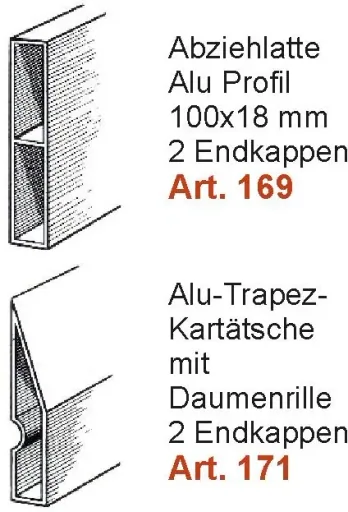 Richtlatte und Trapezlatte mit Bemaßung, 2er Set