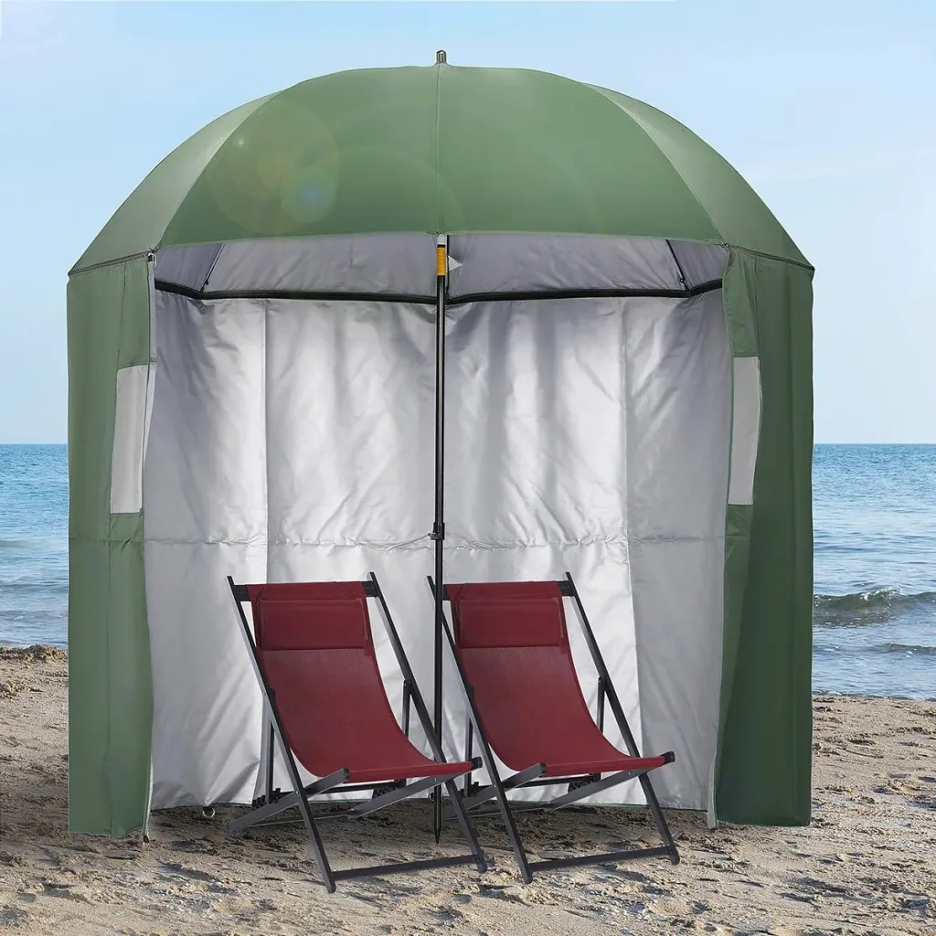 Sonnenschirm mit Seitenwänden - Blau - 2 x 2,2 M