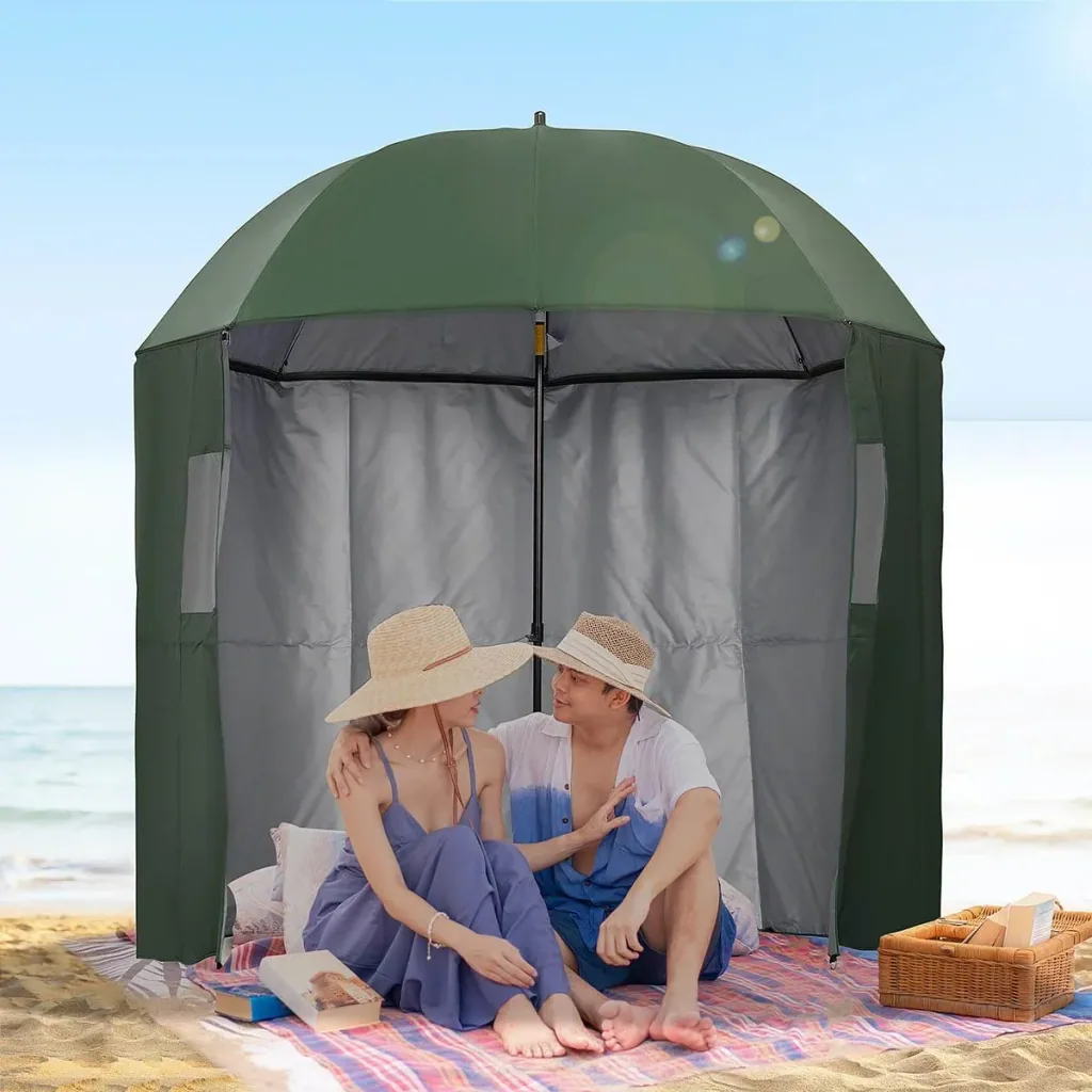 Sonnenschirm mit Seitenwänden - Blau - 2 x 2,2 M