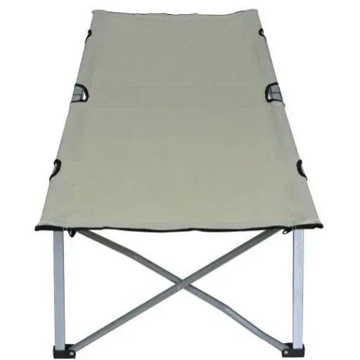 Feldbett Campingbett Liege Klappbett mit Tasche Beige