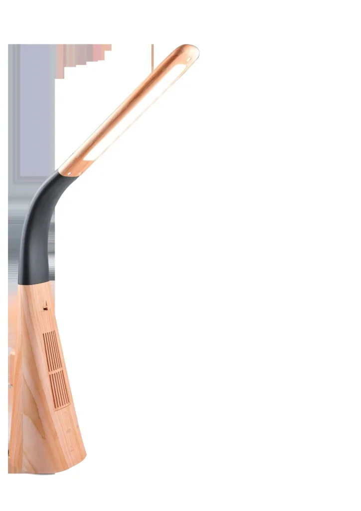 LED Tischleuchte "Ionic Light" mit integriertem Lufterfrischer in Holzoptik