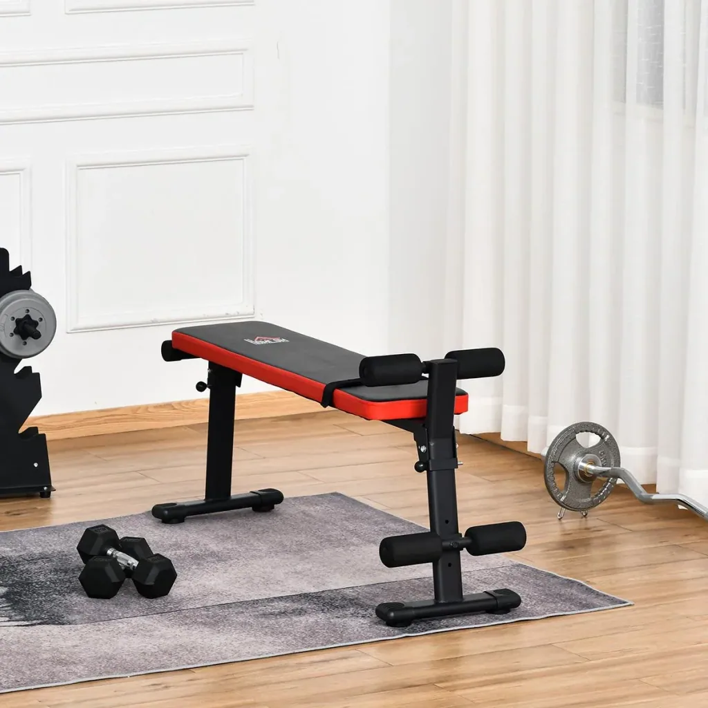 einstellbare Beinplatzierungen Übung faltbares Trainingsgerät für Zuhause Büro und Fitnessstudio Stahl PU Schwarz+Rot 12