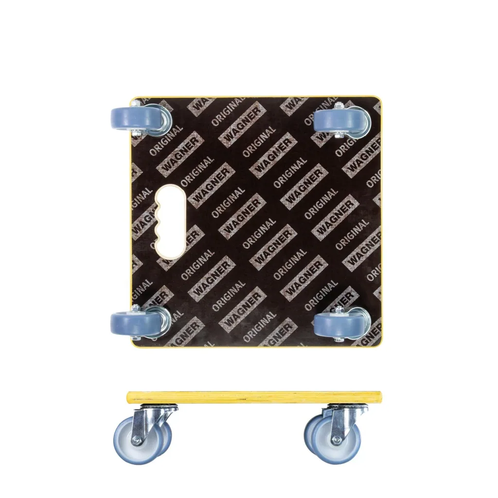 Transporthilfe MM 1340, 38 x 38 x 11 cm, harte Rollen Ø 100 mm, Rollenlager, Platte Maxigrip FSC®, Tragkraft 300 kg