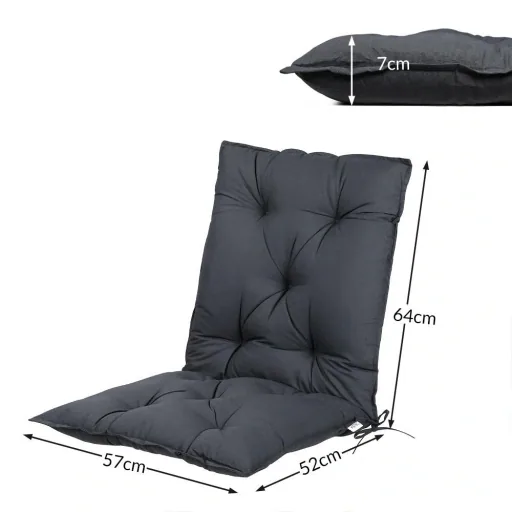 Sitzkissen - 2er Set - Anthrazit 116x57x7cm