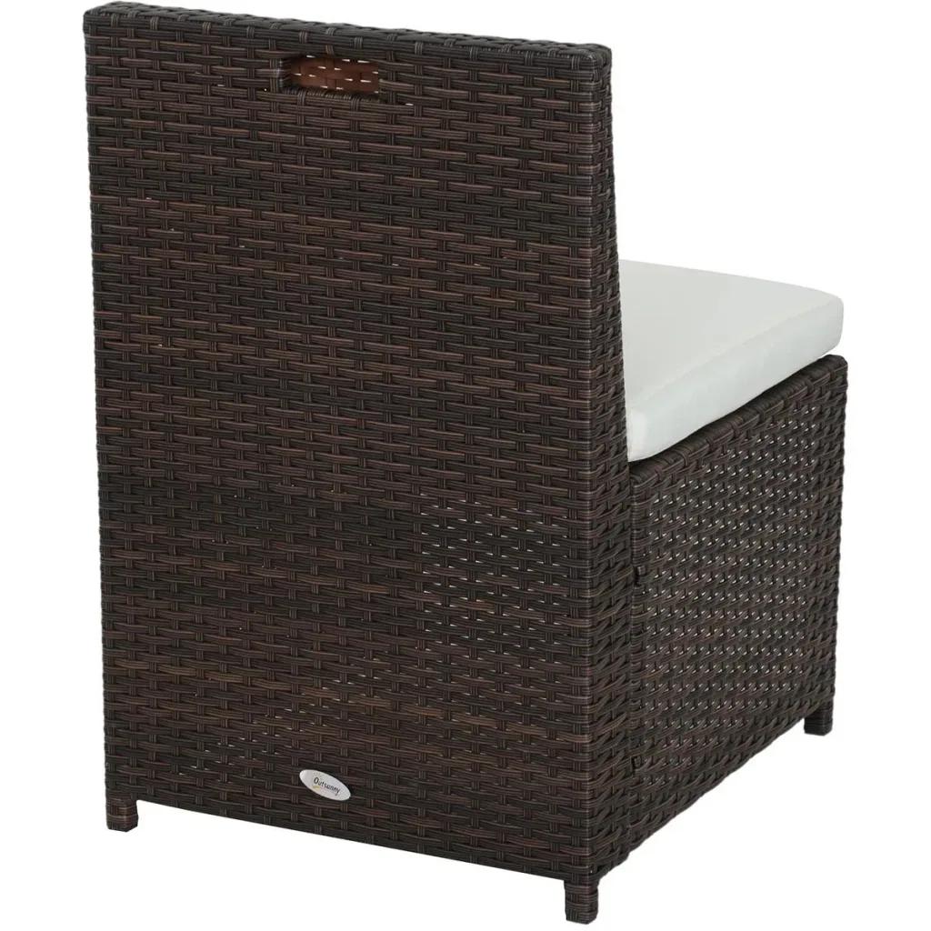 Polyrattan Garnitur als 5-teiliges Set braun/cremeweiß