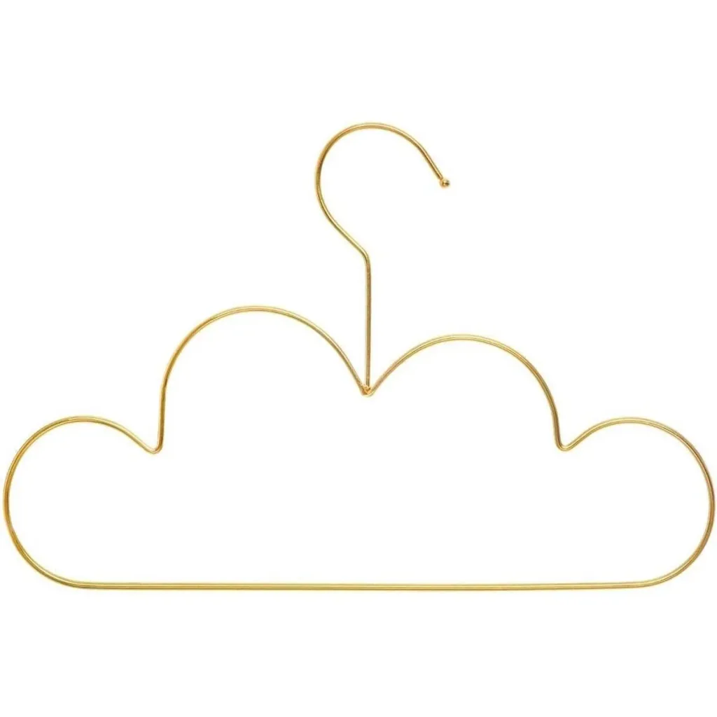 3er Set Kinderkleiderbügel - Wolkenmotiv - Gold
