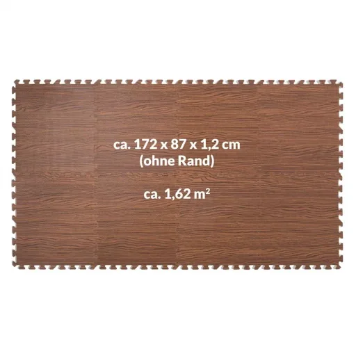 Bodenschutz / Puzzlematte 8 Stück - Braun Holzoptik 172x87x1cm