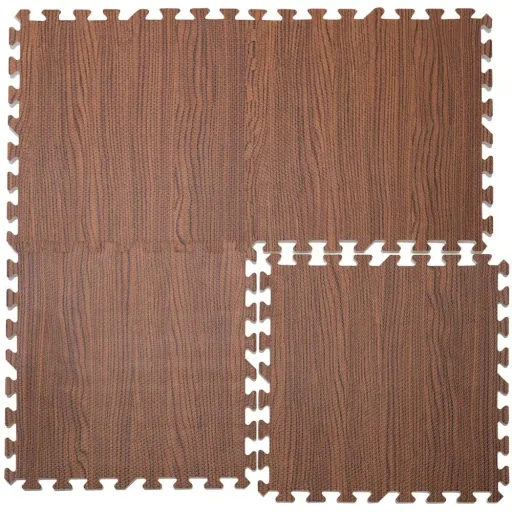 Bodenschutz / Puzzlematte 8 Stück - Braun Holzoptik 172x87x1cm