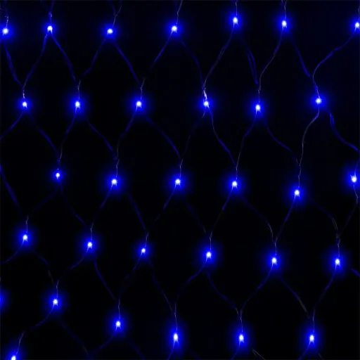 Netz-Lichterkette blau 100 LED 120x120cm