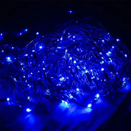 Netz-Lichterkette blau 100 LED 120x120cm