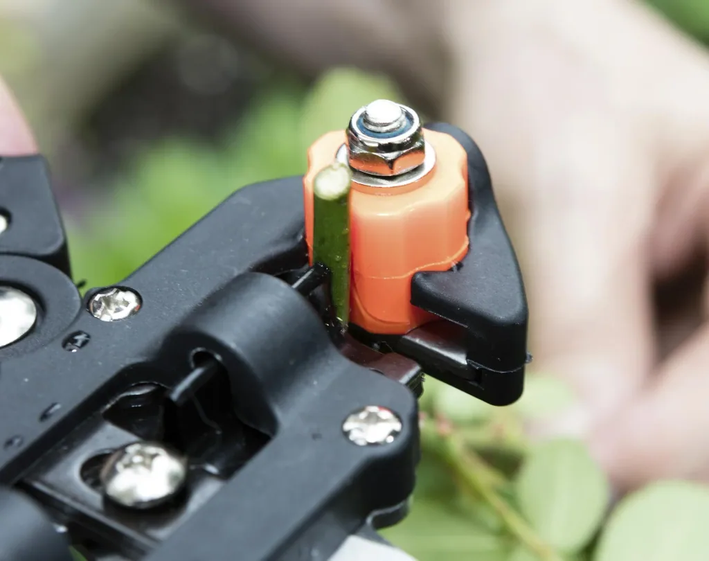 GartenMeister Veredelungs-Set mit 2 Ersatz- Omega- Messern, Veredlungsband 10 Stück - aus PE
