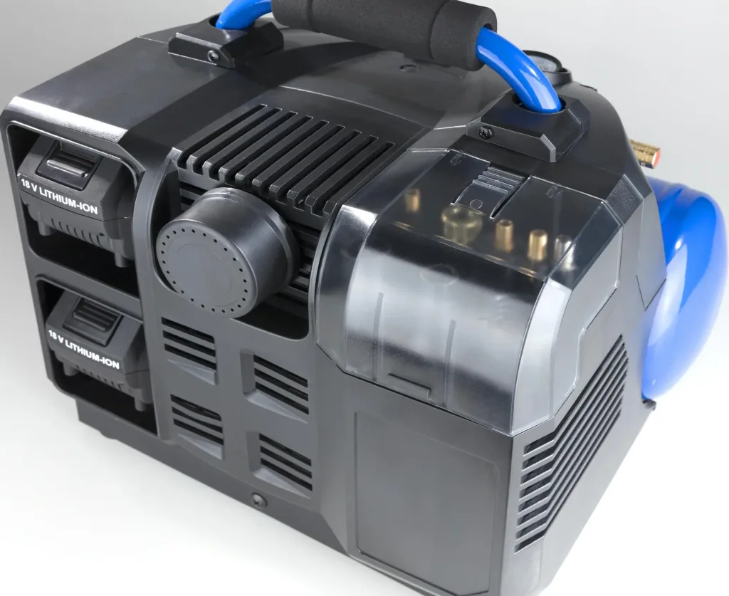 Akku-Druckluftkompressor-Set, 2x18 Volt-4 Ah, 1x Dippel-Schnellladegerät