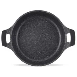 Suppenauflauf aus Marmor - Mit Glasdeckel schwarz - 20 cm