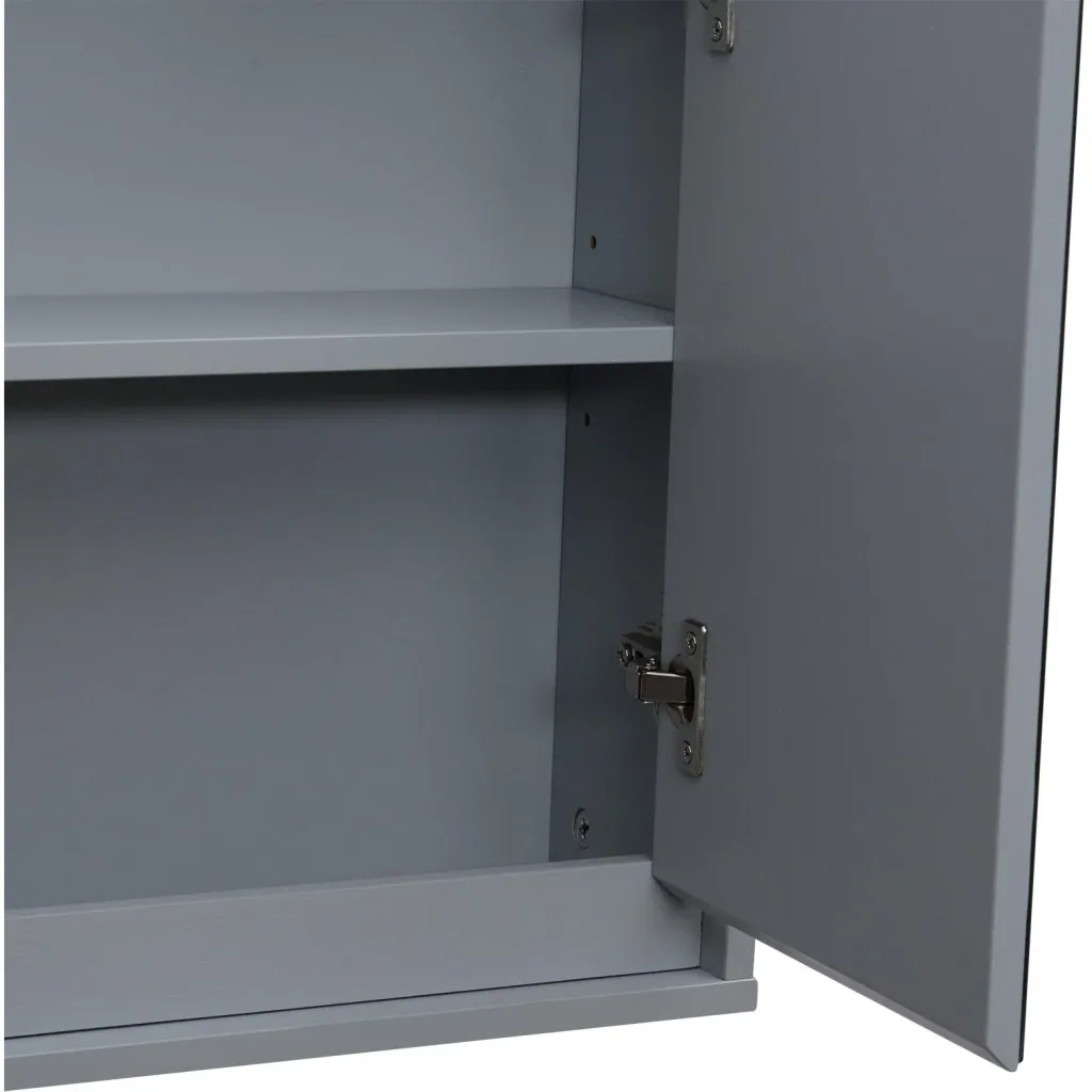 Badschrank Hängeschrank Badmöbel Wandschrank Spiegelschrank Holz Grau 48 x 14,5 x 45 cm