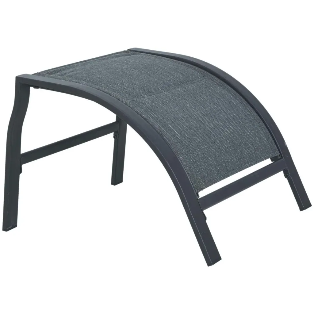 5-tlg, Gartengarnitur Gartensitzgruppe Gartentischset Gartenliege gepolstert Metall + Textilene Grau 2 x Sessel 2 x Hock