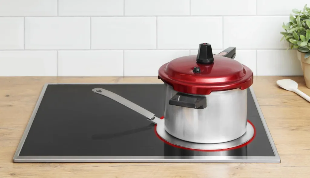 Induktion Adapterplatte Ø 24 cm Edelstahl mit abnehmbarem Griff