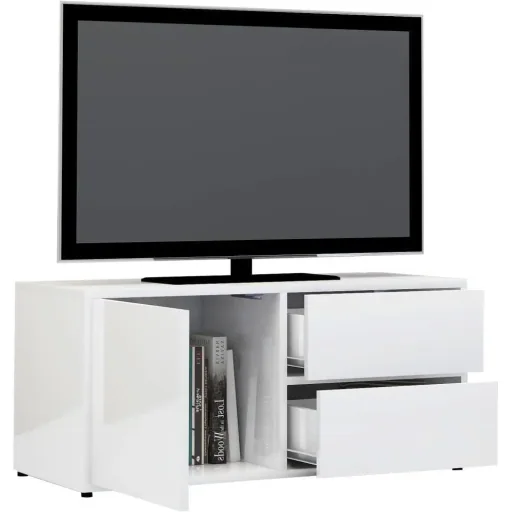 TV-Schrank 80x34x36 cm Hochglanz weiß Spanplatte