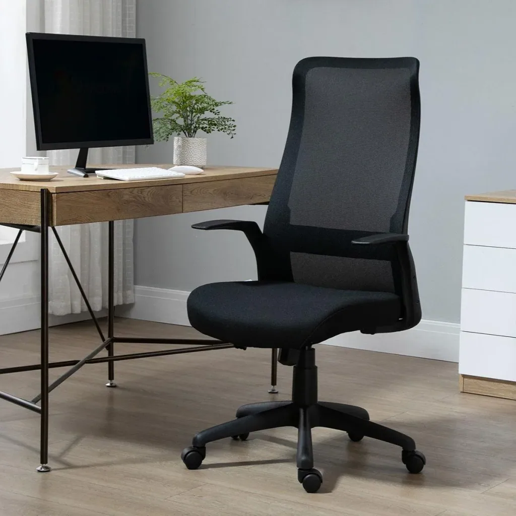Bürostuhl Kopflehne Home-Office-Stuhl höhenverstellbarer Schreibtischstuhl ergonomisch 360°-Drehräder Büro Schaumstoff N