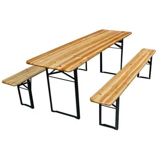 TISCH MIT 2 BANKEN - 200 x 60 x 76 cm