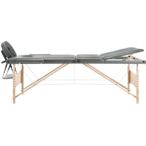Massageliege 3 Zonen 186x68 cm Holzrahmen anthrazit