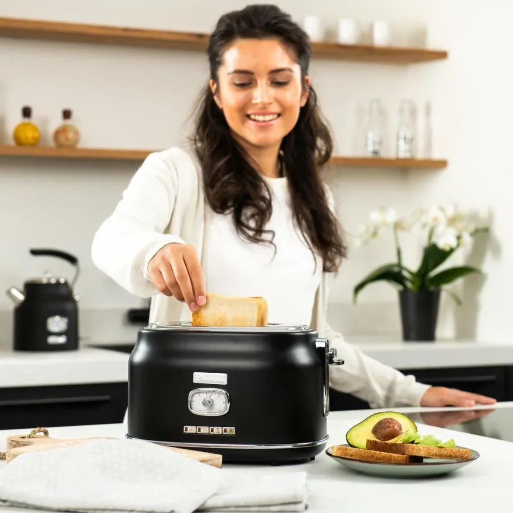 Retro-Toaster - 2-Scheiben-Toaster - Schwarz