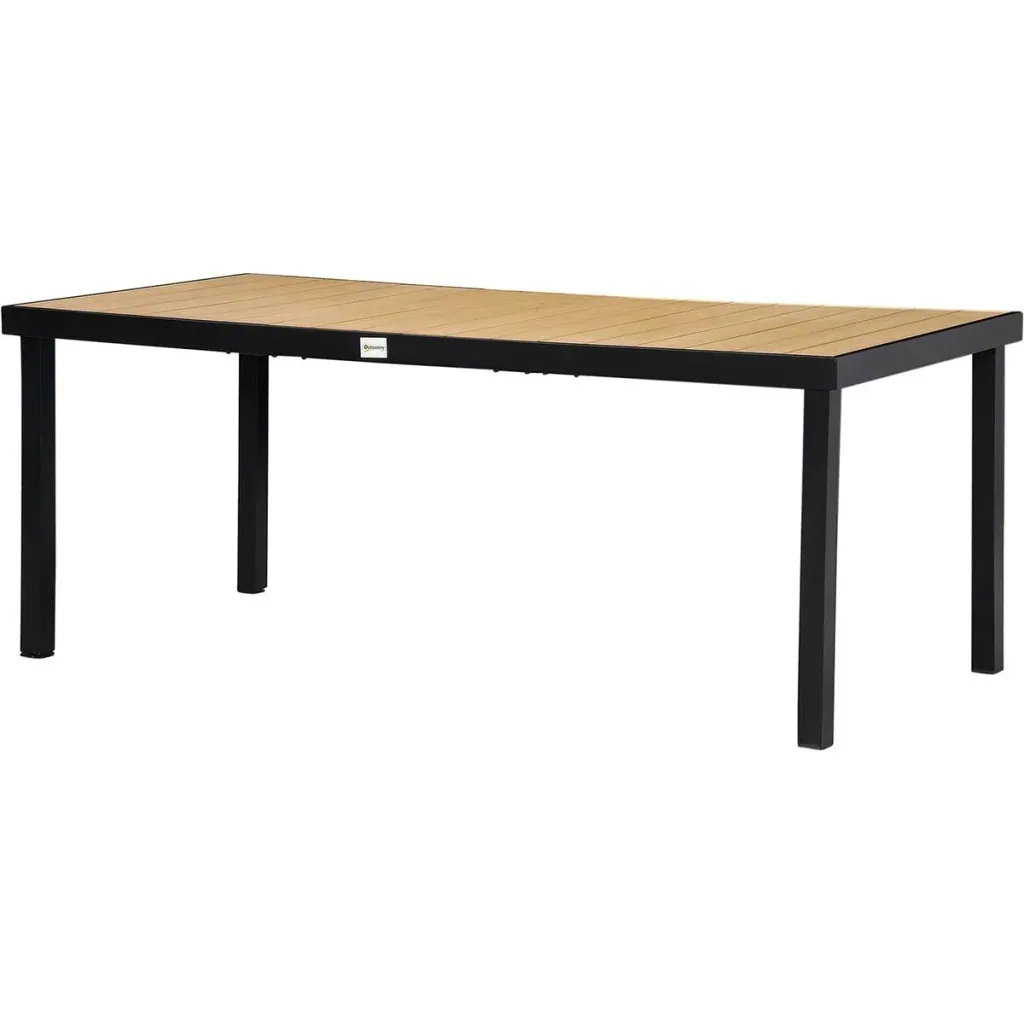 Gartentisch für 8 Personen Aluminium 190cm x 90 cm x 74 cm