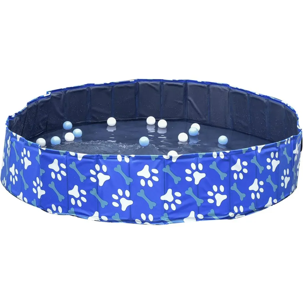 Hundepool mit Wasserablassventil blau