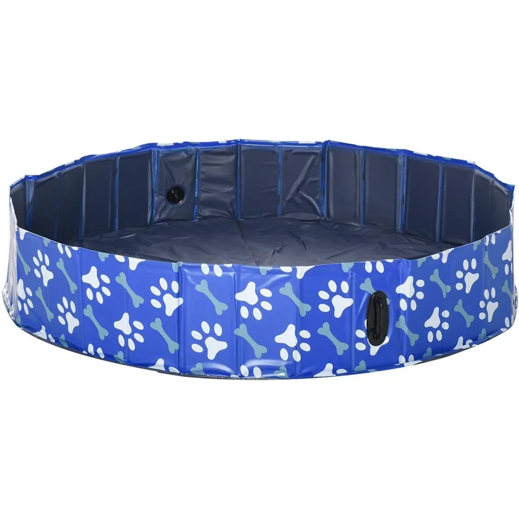 Hundepool mit Wasserablassventil blau