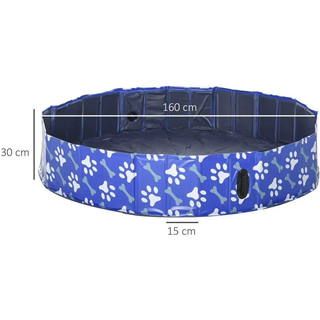 Hundepool mit Wasserablassventil blau