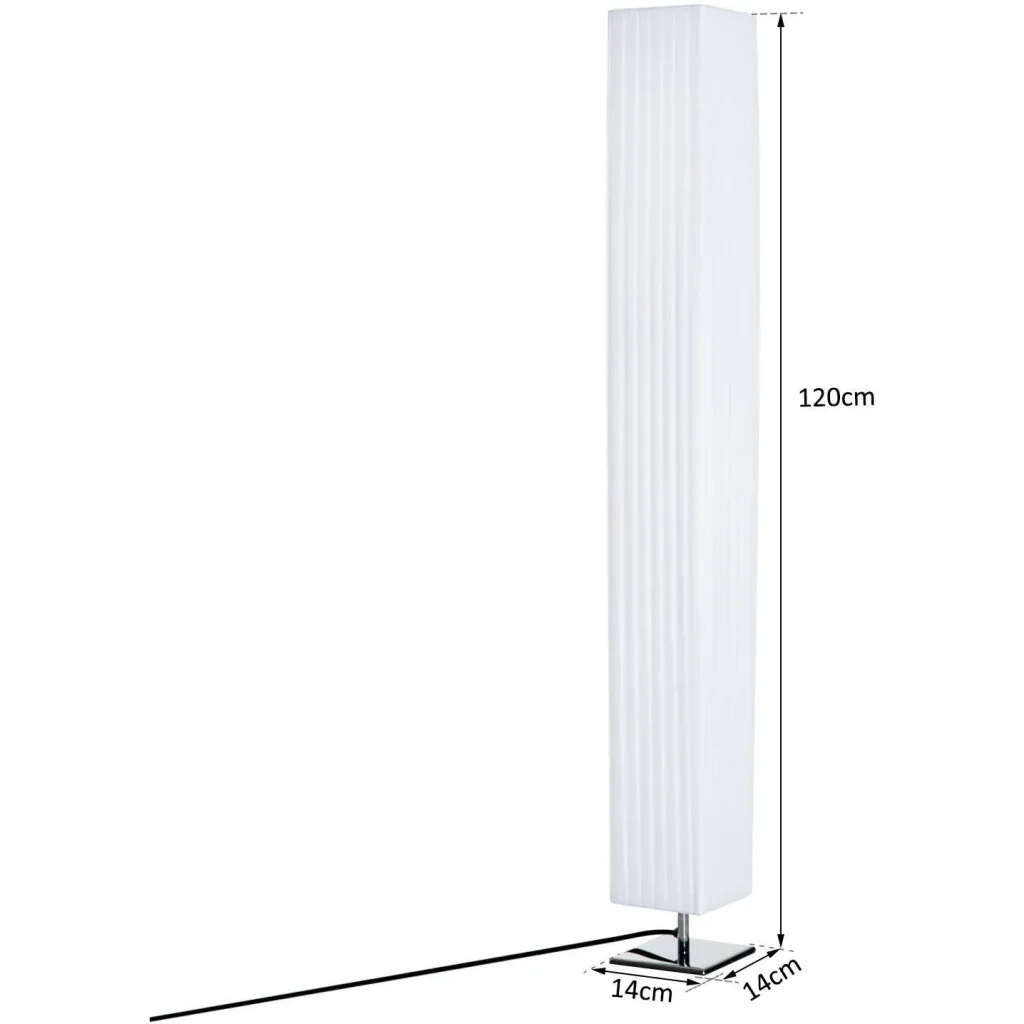 Stehlampe Wohnzimmer E27 Edelstahl 120cm Weiß