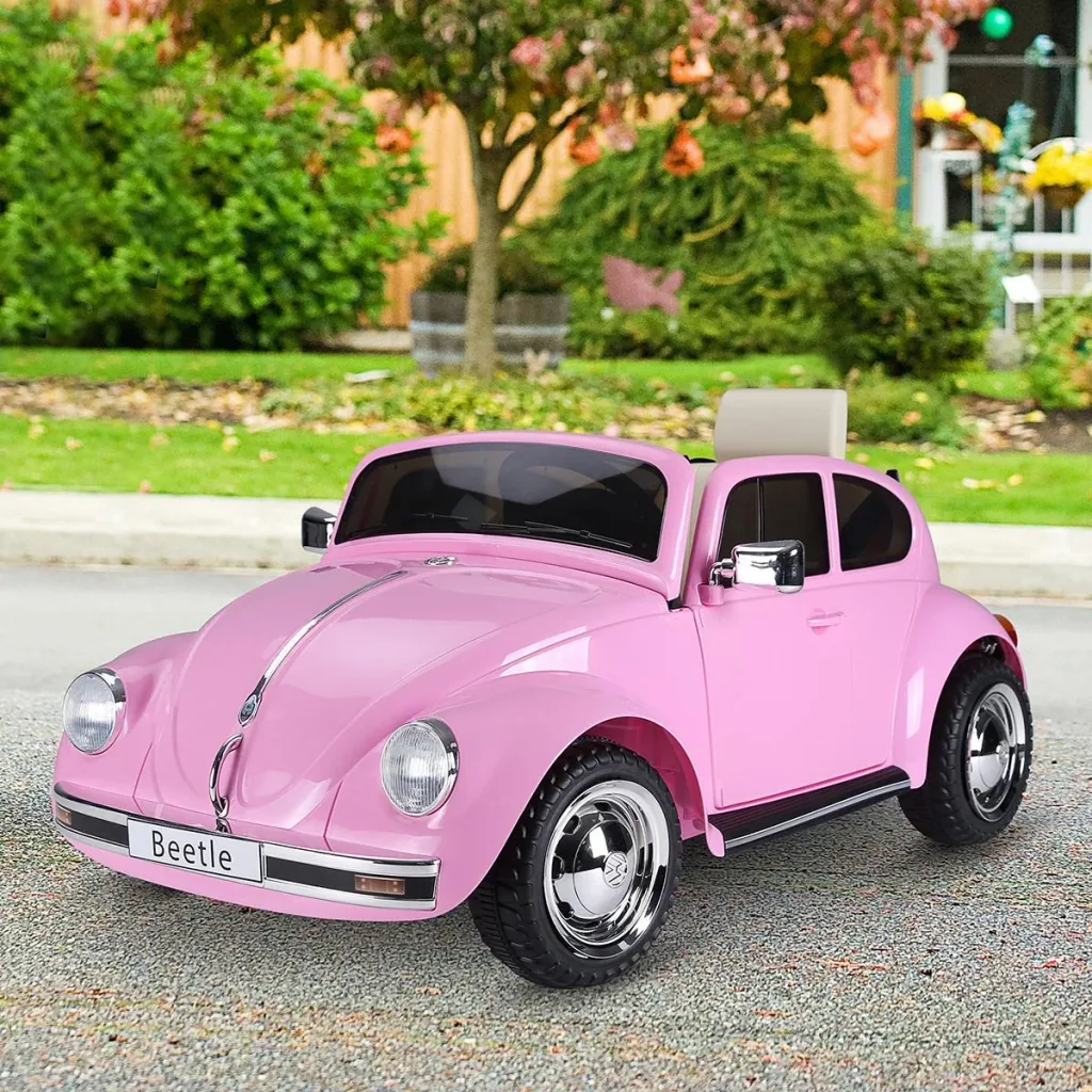 Kinderauto von Volkswagen Beetle Kinderfahrzeug Elektroauto mit MP3 Licht Musik Kunststoff Metall 108,5 x 63 x 51,5 cm