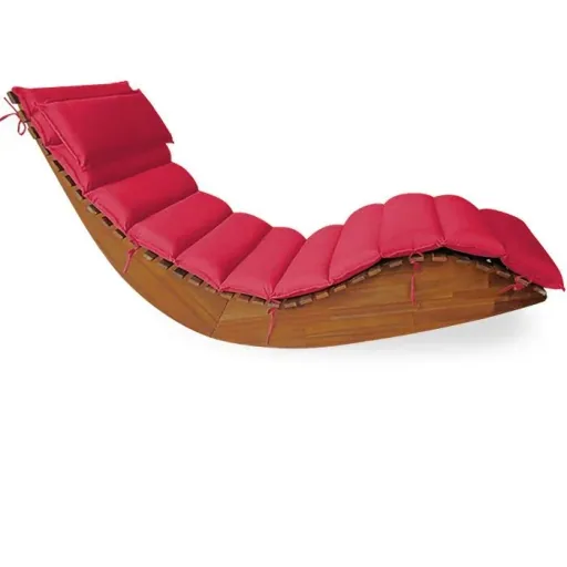 Gartenkissen - Für Liege - Mit abnehmbarem Kissen - Rot - 117x58x7cm
