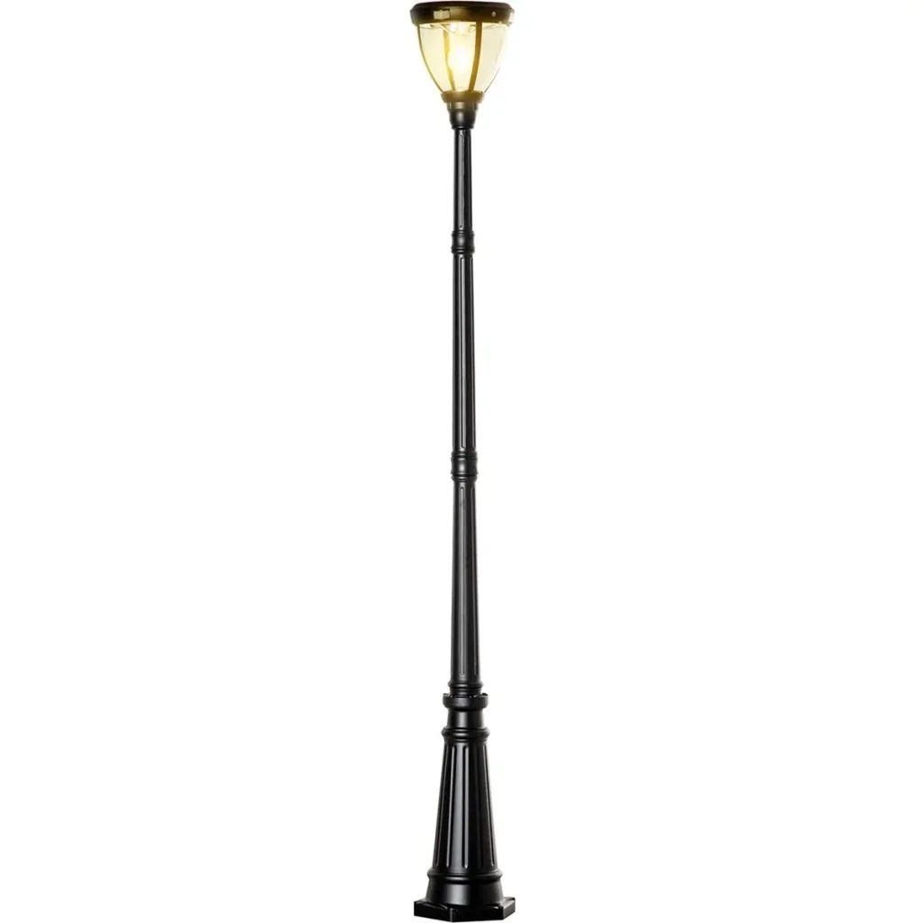 Solar Lampenmast - Vintage - Schwarz - 26 x 26 x 224 cm