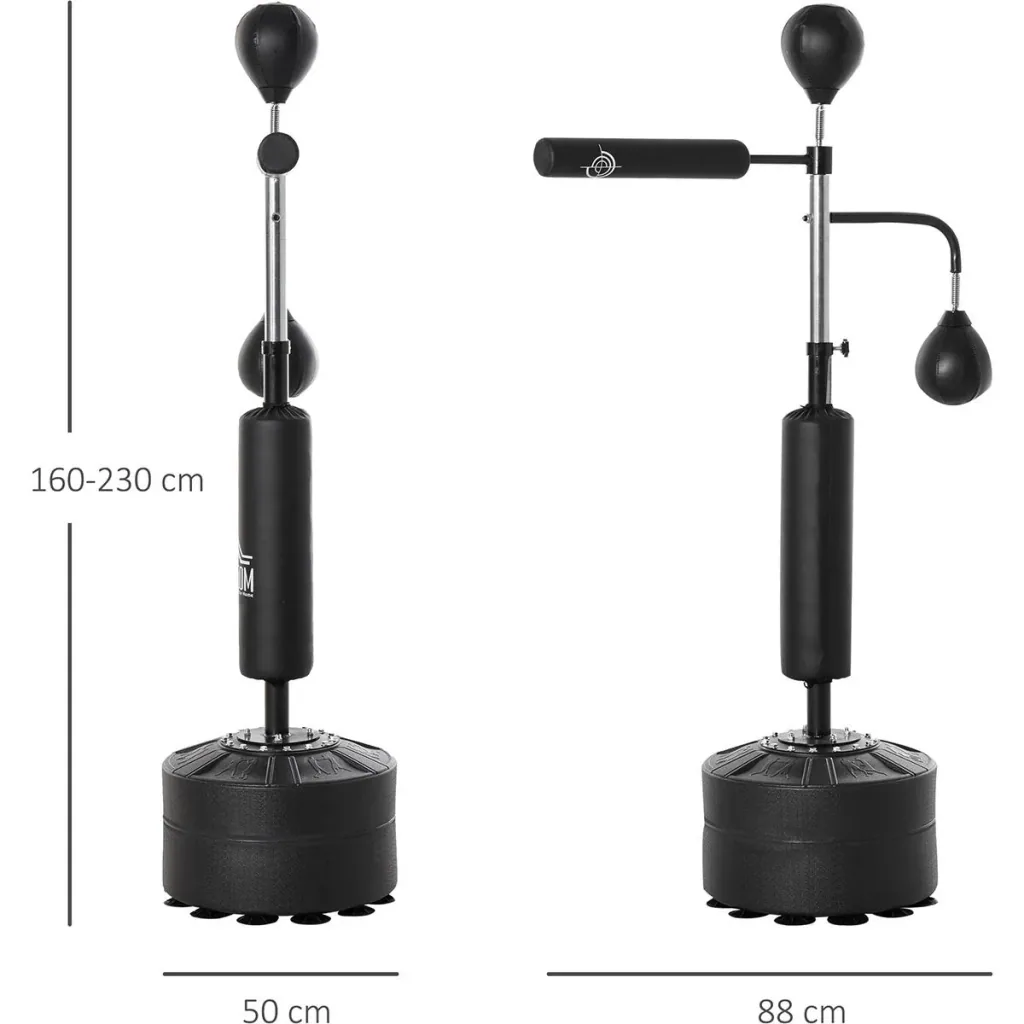 3-in-1 Boxstand mit 2 Speedbällen schwarz