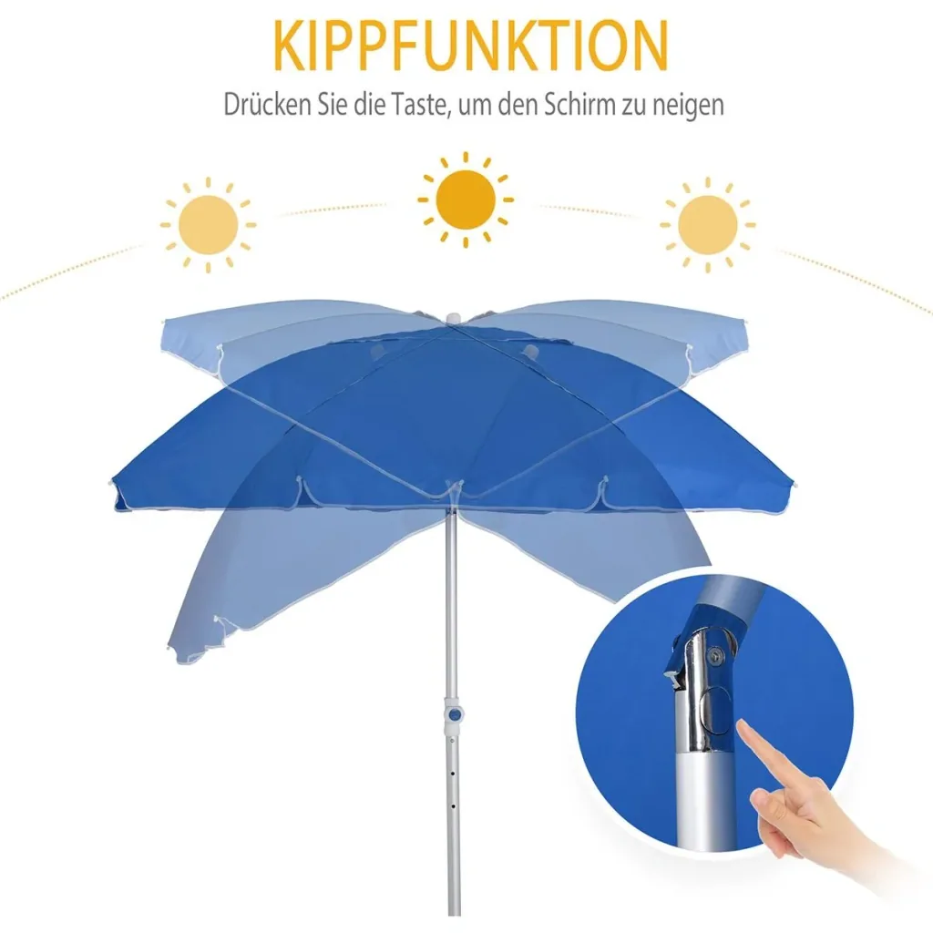 Sonnenschirm mit Kippfunktion blau