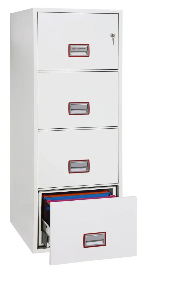 Aktenschrank World Class Vertical Fire File mit 4 Schubladen und Schlüsselschloss
