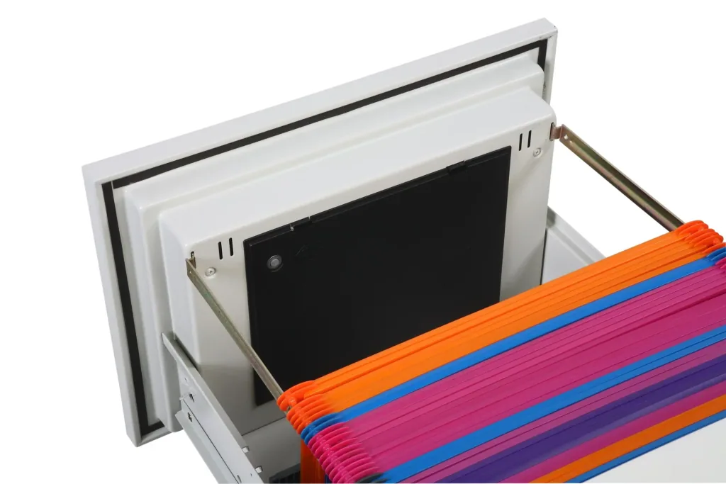 Aktenschrank World Class Vertical Fire File mit 4 Schubladen und Schlüsselschloss