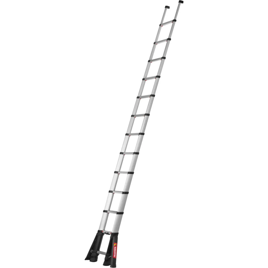 Teleskop-Anlegeleiter, PrimeLine, 4,1 Meter, mit Stabilisator