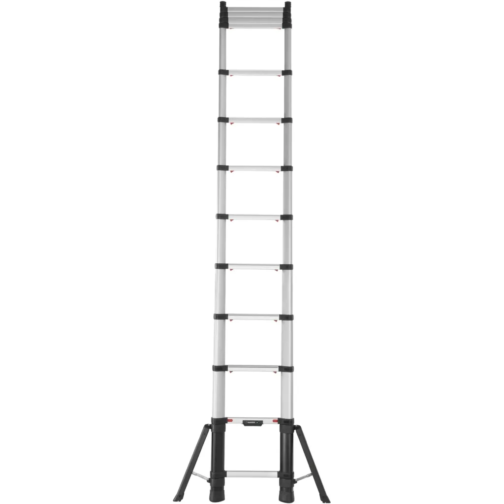 Teleskop-Anlegeleiter, PrimeLine, 4,1 Meter, mit Stabilisator