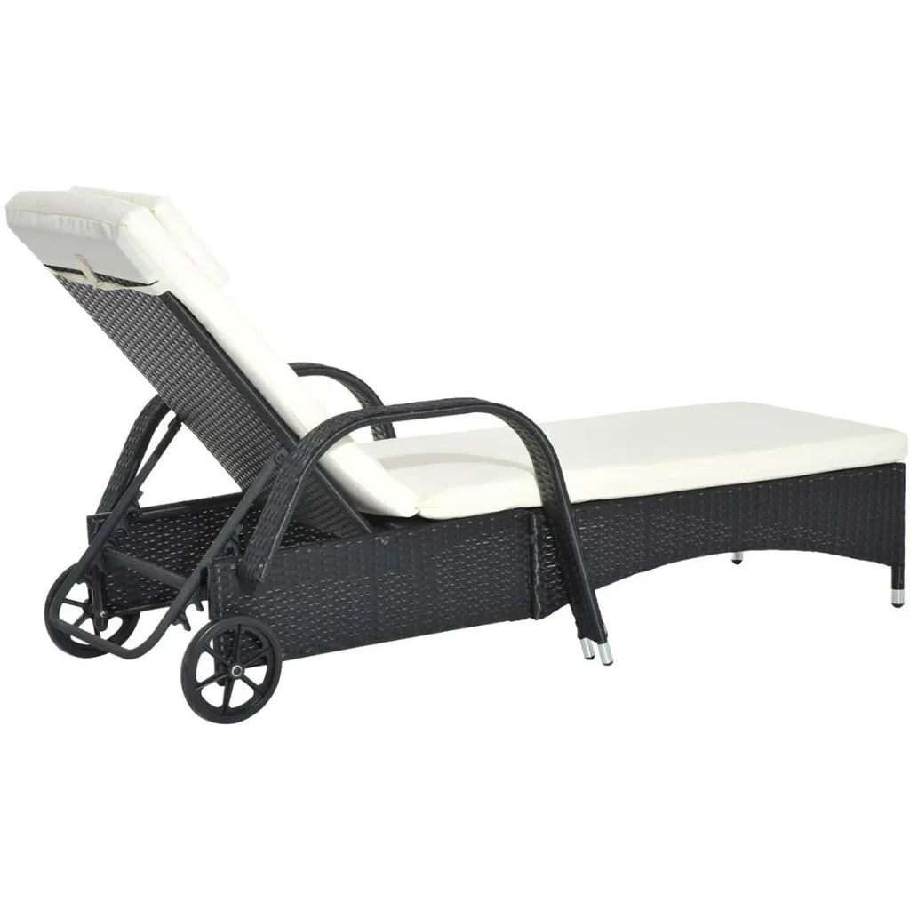 Mobile Rattanliege für den Garten