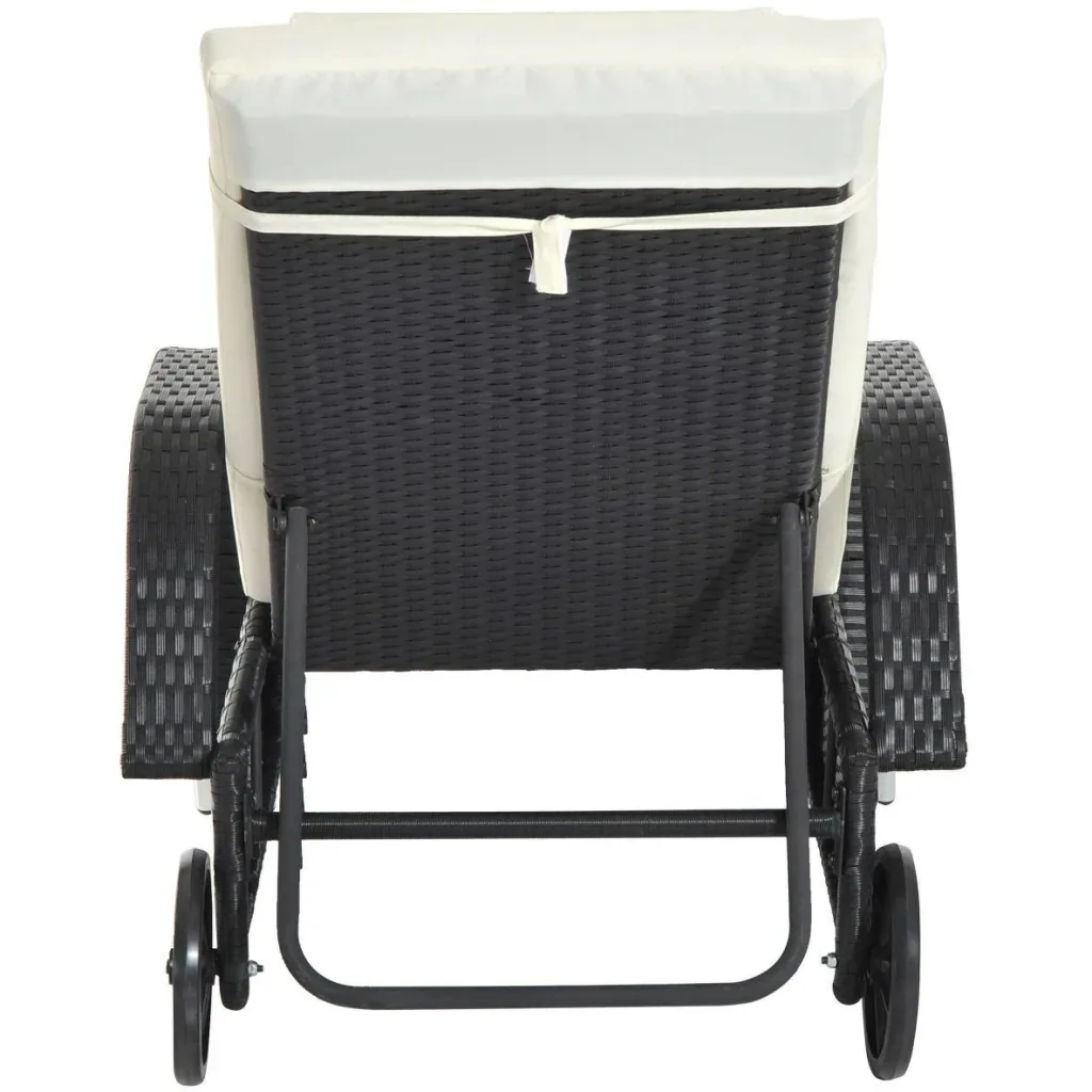 Mobile Rattanliege für den Garten
