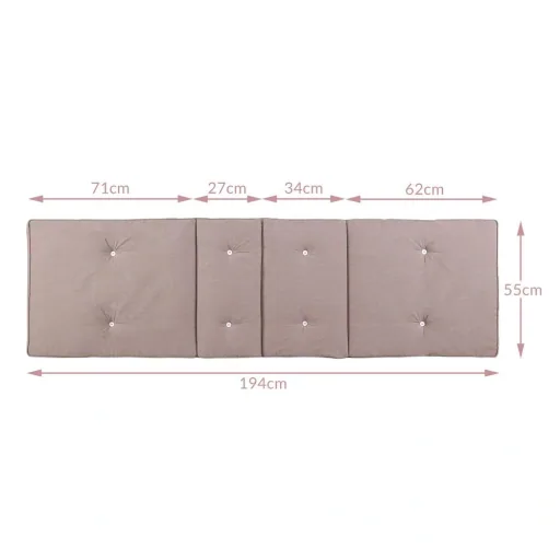 Garten-Kissen - Für Liege - 196x55x5cm - Creme