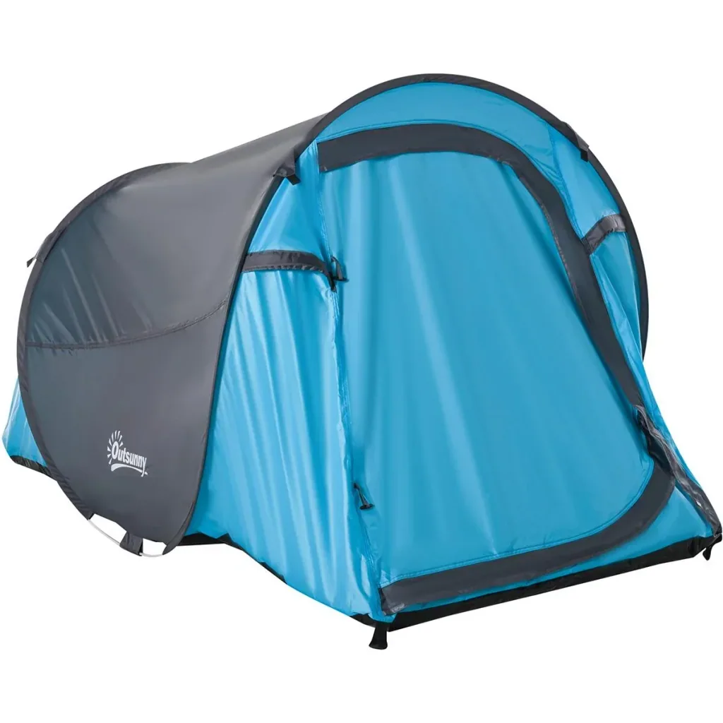 Campingzelt für 1-2 Personen blau/grau