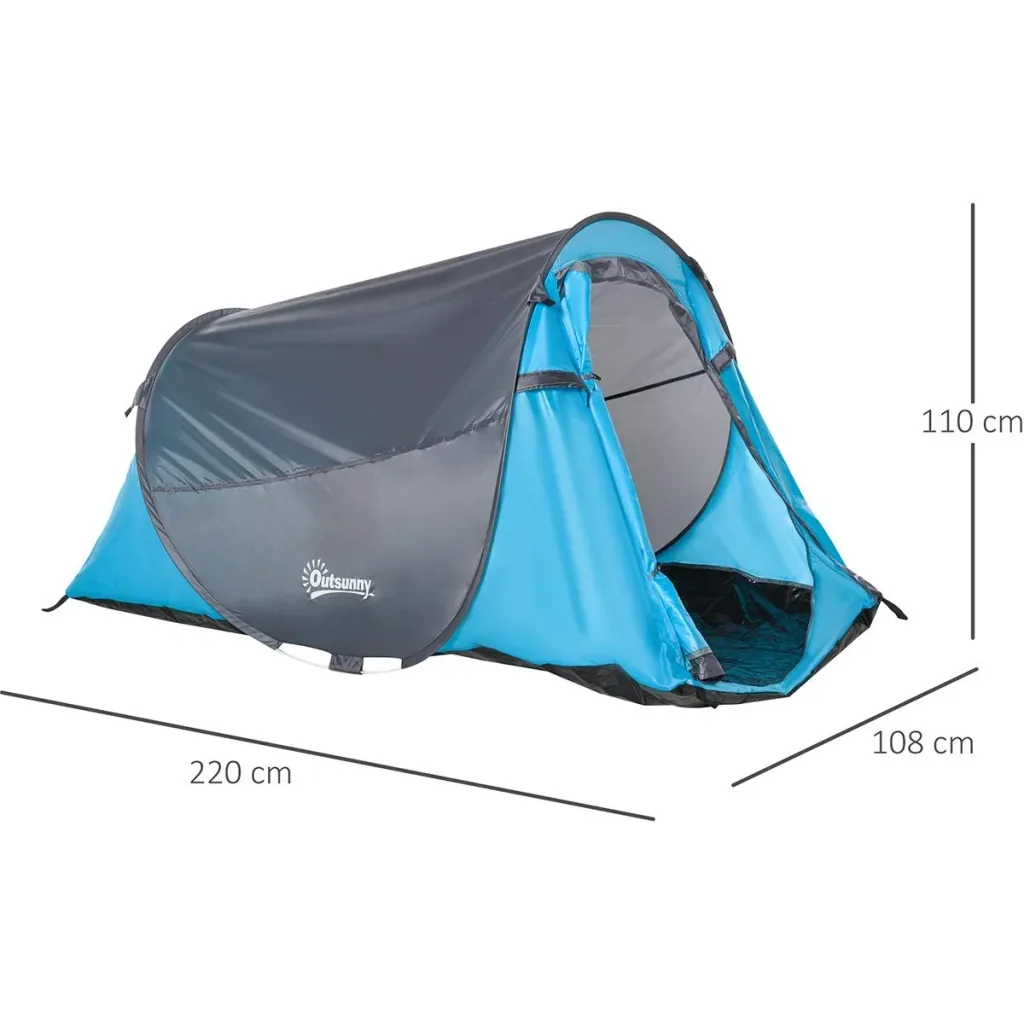 Campingzelt für 1-2 Personen blau/grau