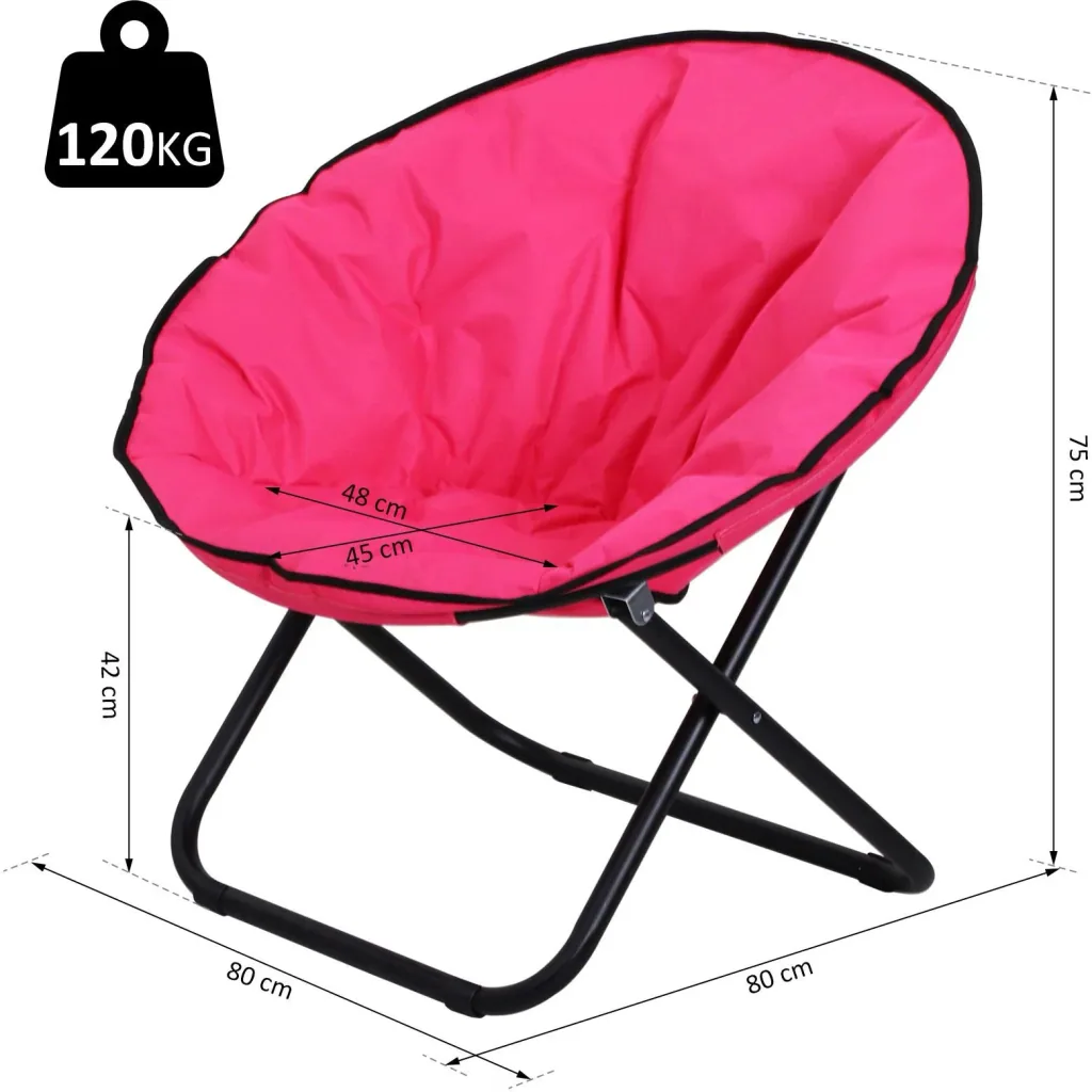 Klappstuhl Klappsessel Gartenstuhl Polstersessel faltbar Rosa 80 x 80 x 75 cm