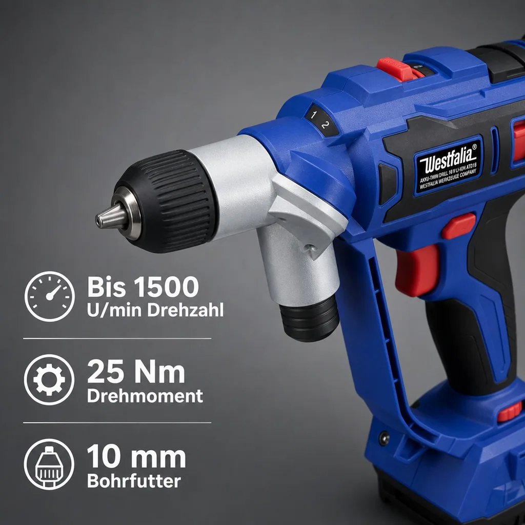 Akku-Twin Drill 18 V Li-Ion ATD18 + Akku 18 V Li-Ion 1,5 Ah + Ladegerät ALG 18 V Li-Ion, 2,4 Ah