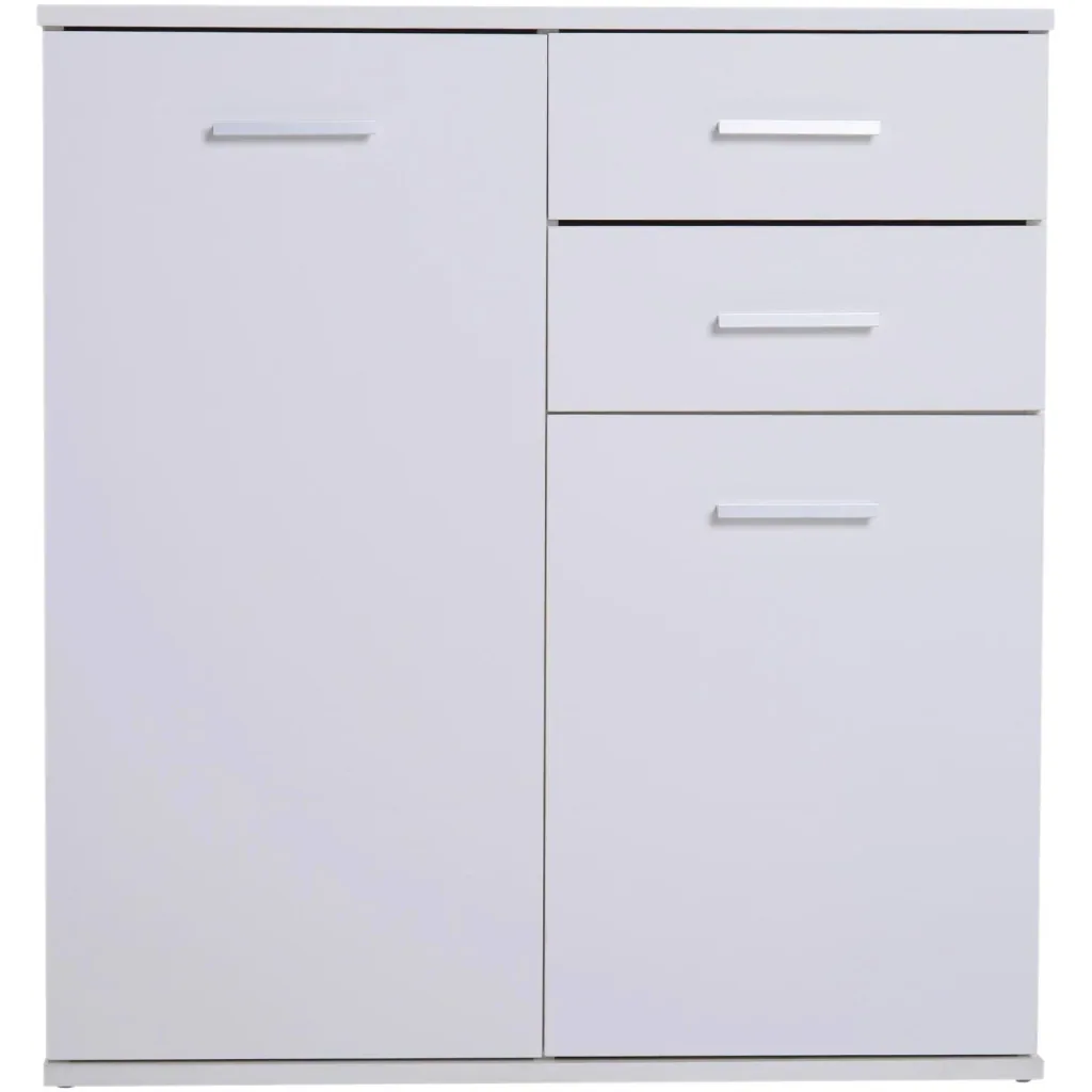 Kommode Standschrank Sideboard Schubladenkommode Beistellschrank verstellbar Fach mit 2 Schubladen Weiß 71 x 35 x 76 cm